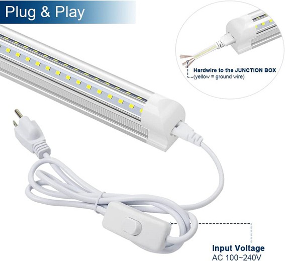 V shape t8 tube light detail V shape t8 tube light detail